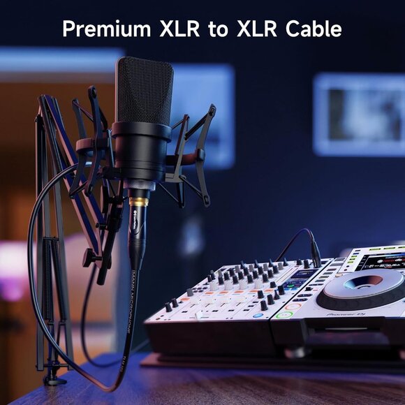 2-Pack Premium Short XLR to XLR Cables - 1ft, Male to Female Microphone Cable, O - Picture 2 of 7